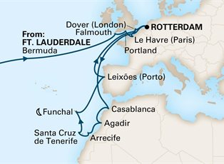 Nieuw Statendam, 29 Night Canary Crossing: Paris, London, Morocco & Portugal ex Ft Lauderdale (Pt Everglades), USA to Rotterdam, Holland
