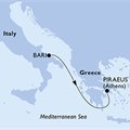 MSC Opera, 2 Nights ex Bari, Italy to Piraeus (Athens), Greece
