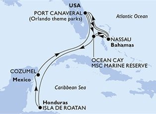 MSC Seashore, 11 Nights ex Port Canaveral (Orlando), United States Return