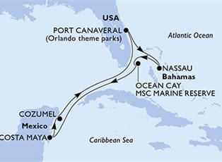 MSC Seashore, 7 Nights ex Port Canaveral (Orlando), United States Return