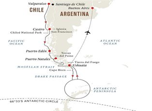 Fridtjof Nansen, Antarctica & Patagonia Expedition Southbound ex Valparaiso to Buenos Aires