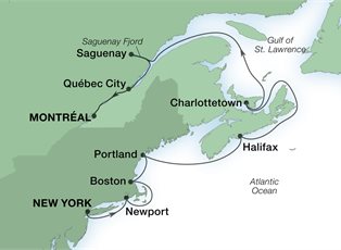 Seabourn Sojourn, 12 Night Canada & New England Fall Foliage ex New York, USA to Montreal, Quebec, Canada