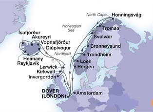 Seabourn Sojourn, 28 Night Icelandic Intrigue & Norwegian Fjords ex Dover, England Return