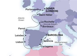 Seabourn Sojourn, 14 Night Iberian Coast & Bordeaux ex Barcelona, Spain to Dover, England