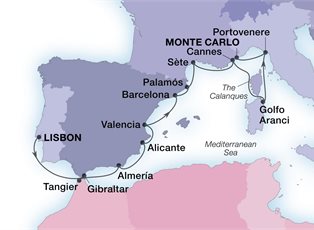 Seabourn Sojourn, 14 Night Spain's Southern Coast & Riviera Gems ex Lisbon, Portugal to Monte Carlo, Monaco