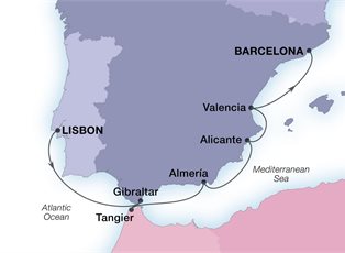 Seabourn Sojourn, 7 Night Morocco & Spain's Southern Coast ex Lisbon, Portugal to Barcelona, Spain