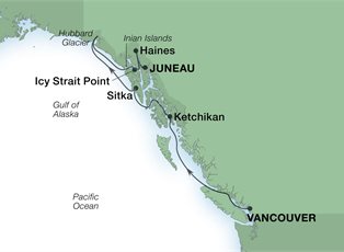 Seabourn Odyssey, 7 Night Glaciers & Alaska Inside Passage ex Vancouver, BC. Canada to Juneau, Alaska