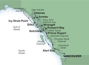 Seabourn Odyssey, 14 Night Alaska Glaciers, Fjords & Inside Passage ex Vancouver, BC. Canada Return
