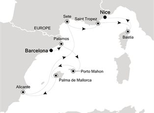 Silver Whisper, 10 Nights Barcelona to Nice ex Barcelona, Spain to Nice, France