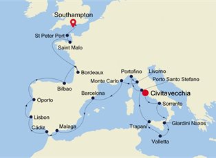 Silver Spirit, 26 Nights Civitavecchia to Southampton ex Rome (Civitavecchia), Italy to Southampton, England