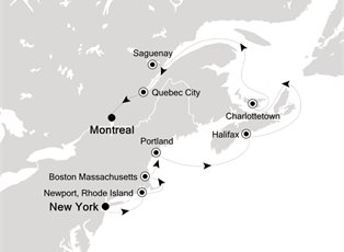 Silver Shadow, 11 Nights It's up to you: New-York to Montreal ex New York, USA to Montreal, Quebec, Canada