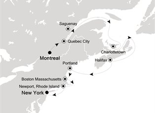 Silver Shadow, 11 Nights Montreal to It's up to you: New-York ex Montreal, Quebec, Canada to New York, USA