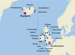 Silver Spirit, 24 Nights Reykjavik to Southampton ex Reykjavik, Iceland to Southampton, England