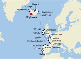 Silver Spirit, 27 Nights Southampton to Southampton ex Reykjavik, Iceland to Lisbon, Portugal