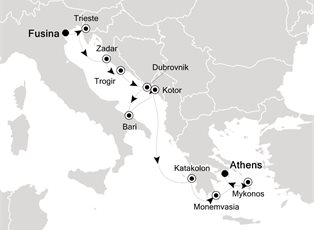 Silver Spirit, 11 Nights Fusina to Athens ex Fusina, Italy to Athens (Piraeus) Greece