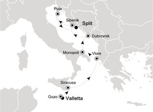 Silver Whisper, 9 Nights Valletta to Split ex Valletta, Malta to Split, Croatia