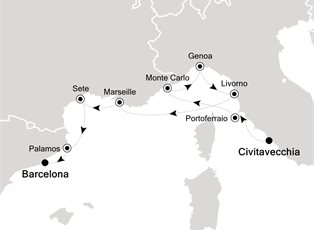 Silver Spirit, 11 Nights Civitavecchia to Barcelona ex Rome (Civitavecchia), Italy to Barcelona, Spain