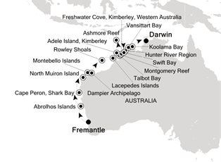 Silver Cloud Expedition, 17 Nights Fremantle to Darwin ex Perth (Fremantle), WA Australia to Darwin, NT, Australia