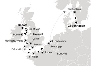 Silver Shadow, 16 Nights Belfast to Copenhagen ex Belfast, Northern Ireland to Copenhagen, Denmark