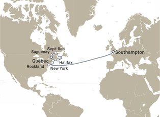 Queen Mary 2, 14 Nights Transatlantic Crossing ex Southampton, England, UK to Quebec, QC, Canada