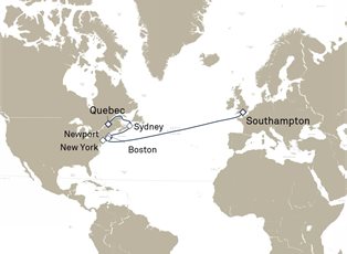 Queen Mary 2, 14 Nights Transatlantic Crossing ex Quebec, QC, Canada to Southampton, England, UK