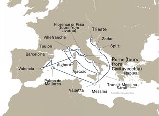 Queen Victoria, 21 Nights Adriatic And Western Mediterranean ex Trieste, Italy to Rome, Italy