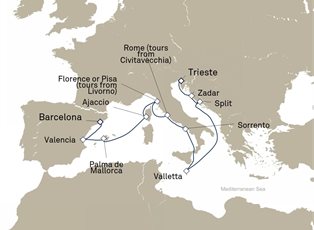 Queen Victoria, 14 Nights Adriatic And Western Mediterranean ex Trieste, Italy to Barcelona, Spain