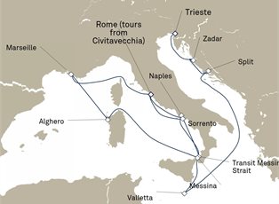 Queen Victoria, 14 Nights Adriatic And Western Mediterranean ex Trieste, Italy to Rome, Italy