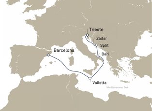 Queen Victoria, 7 Nights Central Mediterranean ex Barcelona, Spain to Trieste, Italy