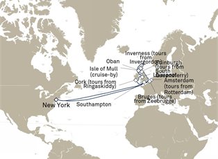 Queen Mary 2, 30 Nights Rotterdam ex New York, NY, USA Return
