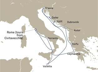 Queen Victoria, 14 Nights Italy And Adriatic ex Rome, Italy Return