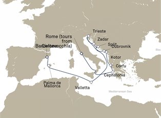 Queen Victoria, 14 Nights Italy And Adriatic ex Rome, Italy to Barcelona, Spain