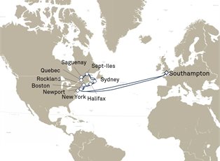 Queen Mary 2, 28 Nights Transatlantic Crossing ex Southampton, England, UK Return