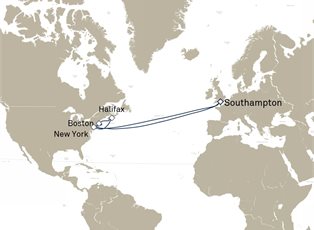Queen Mary 2, 21 Nights Transatlantic Crossing ex Southampton, England, UK Return