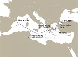 Queen Victoria, 7 Nights Spain And Greek Islands ex Istanbul, Turkey to Barcelona, Spain