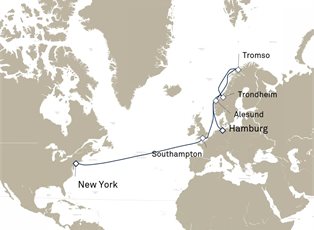 Queen Mary 2, 17 Nights Norway And Northern Lights ex New York, NY, USA to Hamburg, Germany
