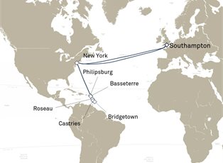 Queen Mary 2, 26 Nights Transatlantic Crossing And Eastern Caribbean ex Southampton, England, UK Return
