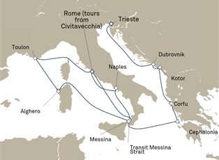 Queen Victoria, 14 Nights France ex Rome, Italy to Trieste, Italy