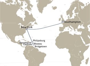 Queen Mary 2, 20 Nights Transatlantic Crossing ex Southampton, England, UK to New York, NY, USA