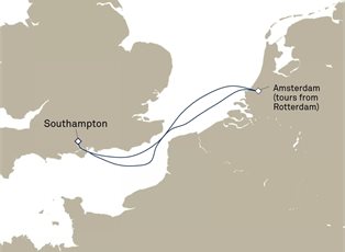Queen Mary 2, 4 Nights Short Break To Rotterdam ex Southampton, England, UK Return