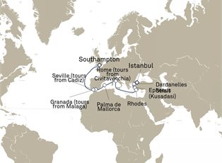 Queen Victoria, 15 Nights Mediterranean And Greek Islands ex Southampton, England, UK to Istanbul, Turkey