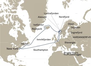 Queen Mary 2, 31 Nights Norwegian Fjords ex New York, NY, USA Return