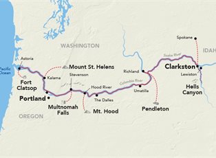 American West, Columbia and Snake Rivers ex Portland to Clarkston