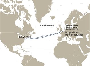 Queen Mary 2, 18 Nights Rotterdam And Bruges ex New York, NY, USA Return