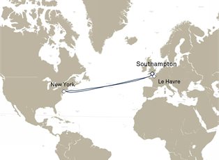 Queen Mary 2, 15 Nights Roundtrip Transatlantic Crossing ex Southampton, England, UK Return