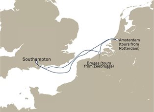 Queen Mary 2, 4 Nights Rotterdam And Bruges ex Southampton, England, UK Return