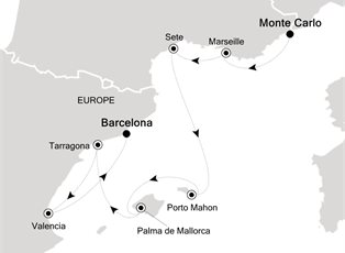 Silver Ray, 9 Nights Monte Carlo to Barcelona ex Monte Carlo, Monaco to Barcelona, Spain