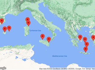 Azamara Onward, 12 Night Islands Of The Med Voyage ex Athens (Piraeus) Greece to Barcelona, Spain