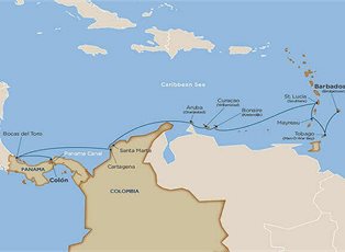 Wind Surf, Windward Islands & Spanish New World ex Bridgetown to Colon