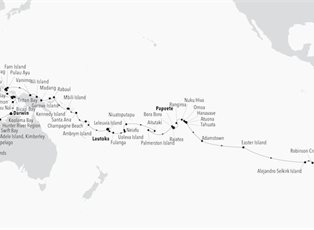 Silver Cloud Expedition, 74 Nights Fremantle to Valparaiso ex Perth (Fremantle), WA Australia to Valparaiso (Santiago), Chile